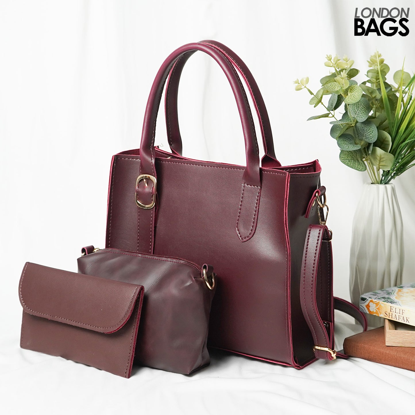 Posh set of 3 Bag maroon