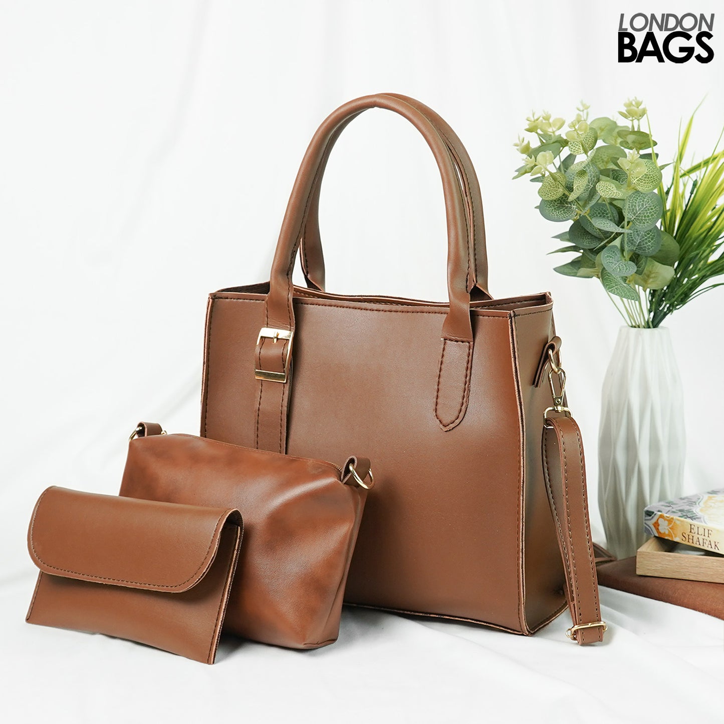 Posh set of 3 Bag brown